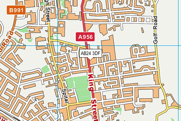 AB24 3DF map - OS VectorMap District (Ordnance Survey)
