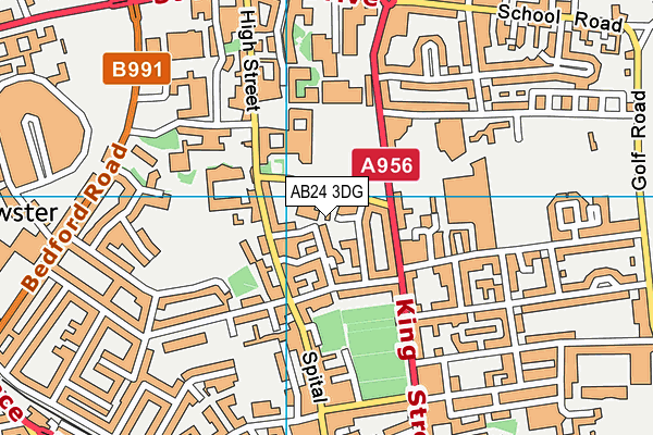 AB24 3DG map - OS VectorMap District (Ordnance Survey)