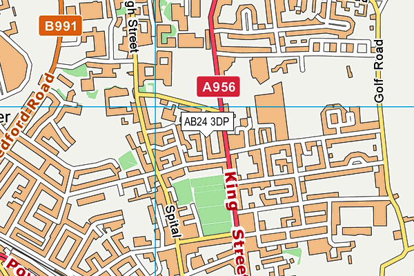 AB24 3DP map - OS VectorMap District (Ordnance Survey)