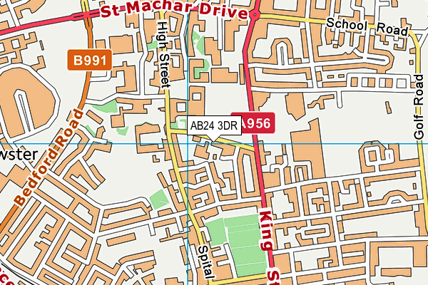 AB24 3DR map - OS VectorMap District (Ordnance Survey)