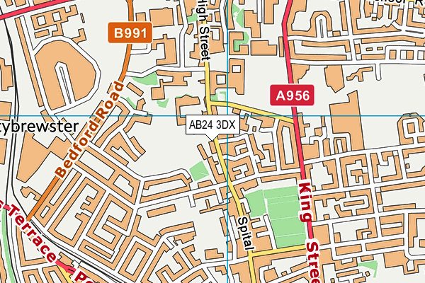 AB24 3DX map - OS VectorMap District (Ordnance Survey)