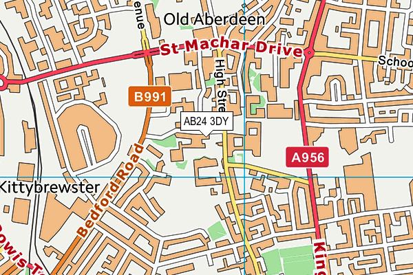 AB24 3DY map - OS VectorMap District (Ordnance Survey)