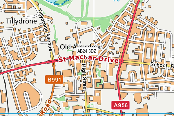 AB24 3DZ map - OS VectorMap District (Ordnance Survey)