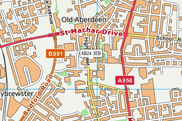AB24 3EB map - OS VectorMap District (Ordnance Survey)