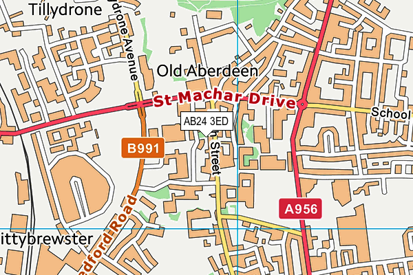 AB24 3ED map - OS VectorMap District (Ordnance Survey)