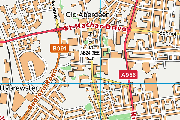 AB24 3EE map - OS VectorMap District (Ordnance Survey)