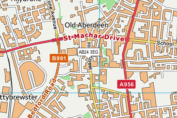 AB24 3EG map - OS VectorMap District (Ordnance Survey)