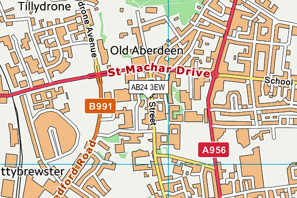 AB24 3EW map - OS VectorMap District (Ordnance Survey)