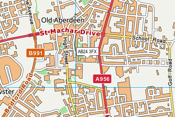 AB24 3FX map - OS VectorMap District (Ordnance Survey)