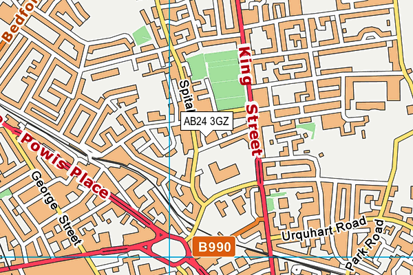 AB24 3GZ map - OS VectorMap District (Ordnance Survey)