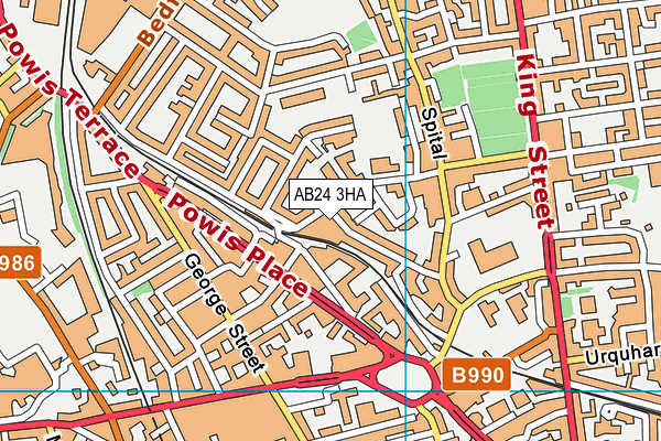 AB24 3HA map - OS VectorMap District (Ordnance Survey)