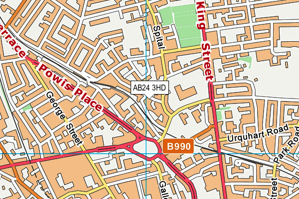AB24 3HD map - OS VectorMap District (Ordnance Survey)