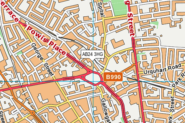 AB24 3HG map - OS VectorMap District (Ordnance Survey)