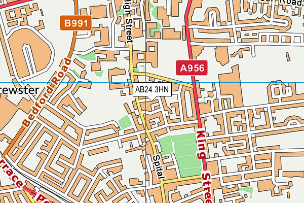 AB24 3HN map - OS VectorMap District (Ordnance Survey)