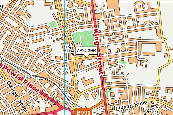 AB24 3HR map - OS VectorMap District (Ordnance Survey)