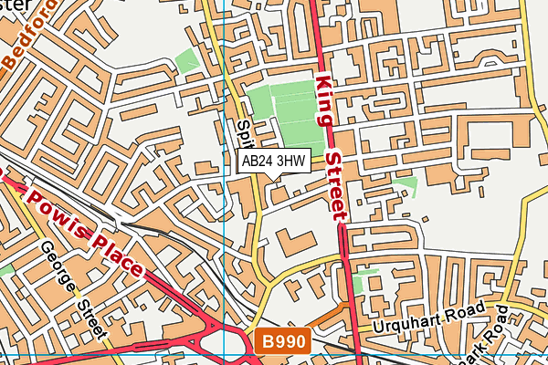 AB24 3HW map - OS VectorMap District (Ordnance Survey)