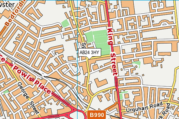 AB24 3HY map - OS VectorMap District (Ordnance Survey)