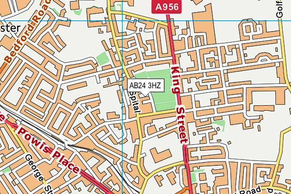 AB24 3HZ map - OS VectorMap District (Ordnance Survey)