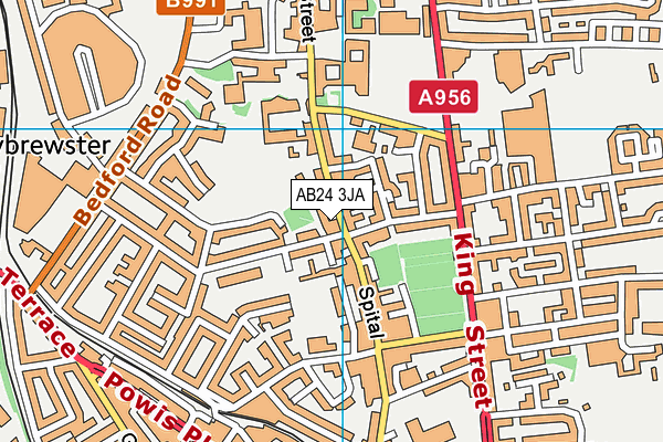 AB24 3JA map - OS VectorMap District (Ordnance Survey)