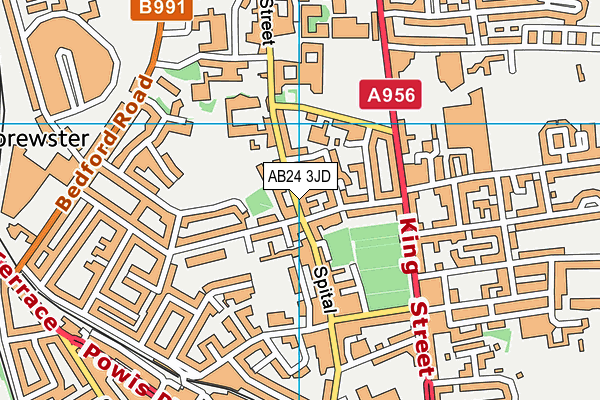 AB24 3JD map - OS VectorMap District (Ordnance Survey)