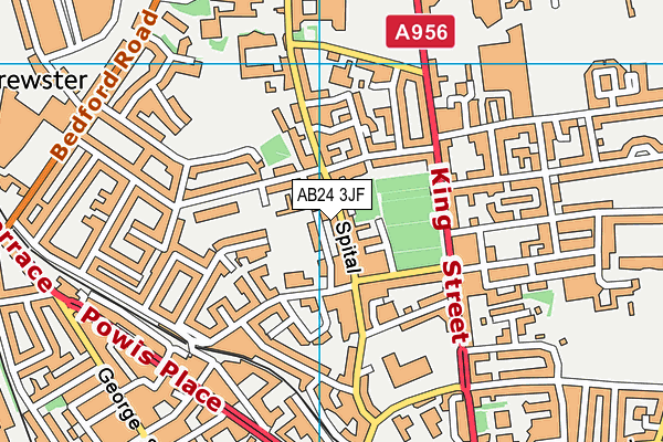 AB24 3JF map - OS VectorMap District (Ordnance Survey)