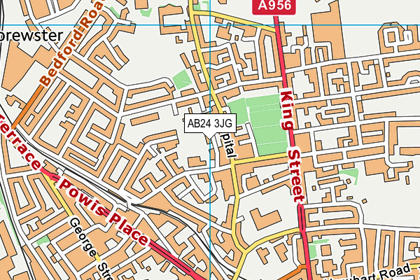 AB24 3JG map - OS VectorMap District (Ordnance Survey)