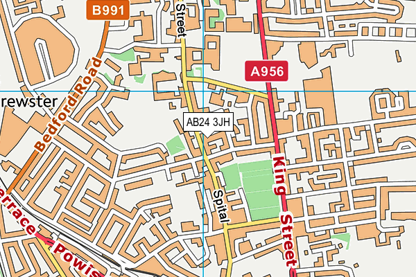 AB24 3JH map - OS VectorMap District (Ordnance Survey)