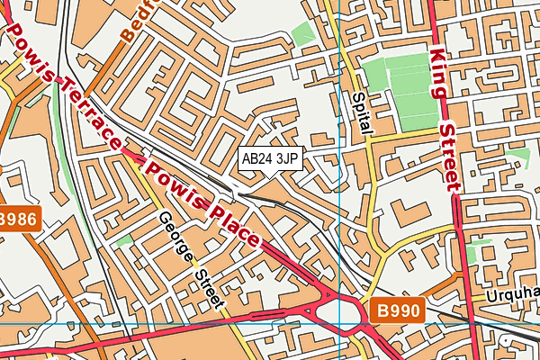 AB24 3JP map - OS VectorMap District (Ordnance Survey)