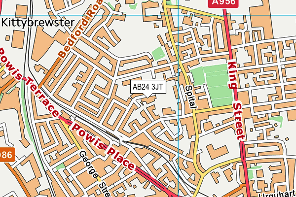 AB24 3JT map - OS VectorMap District (Ordnance Survey)