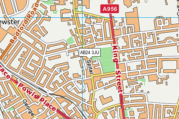 AB24 3JU map - OS VectorMap District (Ordnance Survey)