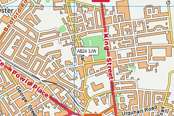 AB24 3JW map - OS VectorMap District (Ordnance Survey)