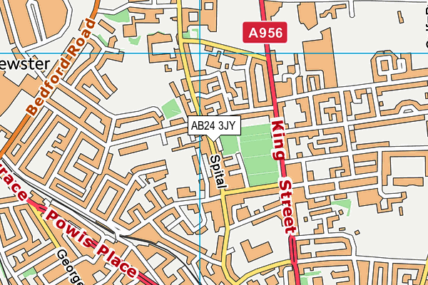 AB24 3JY map - OS VectorMap District (Ordnance Survey)