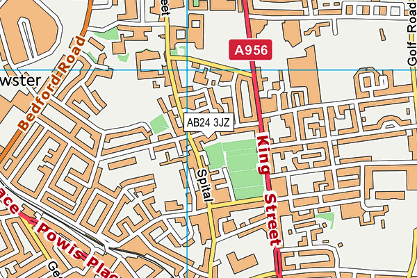 AB24 3JZ map - OS VectorMap District (Ordnance Survey)