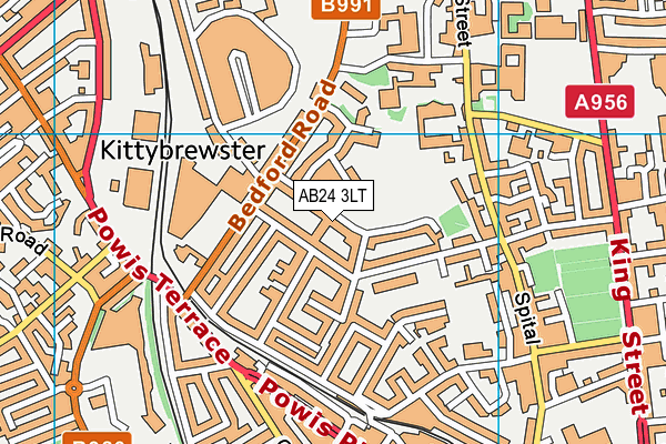 AB24 3LT map - OS VectorMap District (Ordnance Survey)