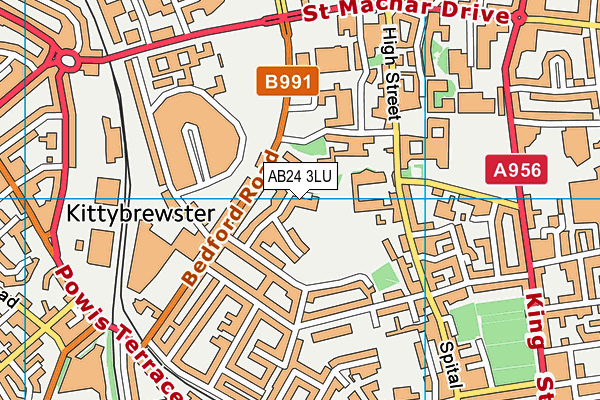 AB24 3LU map - OS VectorMap District (Ordnance Survey)