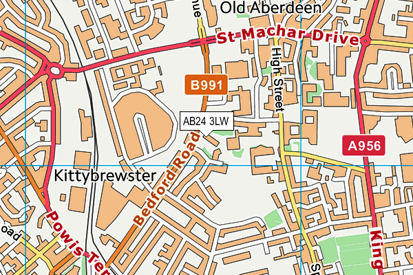 AB24 3LW map - OS VectorMap District (Ordnance Survey)