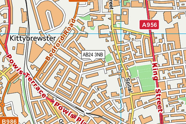 AB24 3NB map - OS VectorMap District (Ordnance Survey)