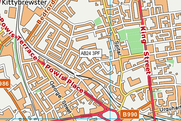 AB24 3PF map - OS VectorMap District (Ordnance Survey)
