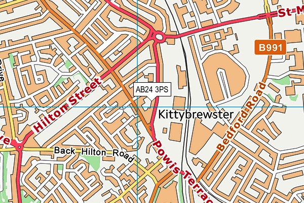 AB24 3PS map - OS VectorMap District (Ordnance Survey)