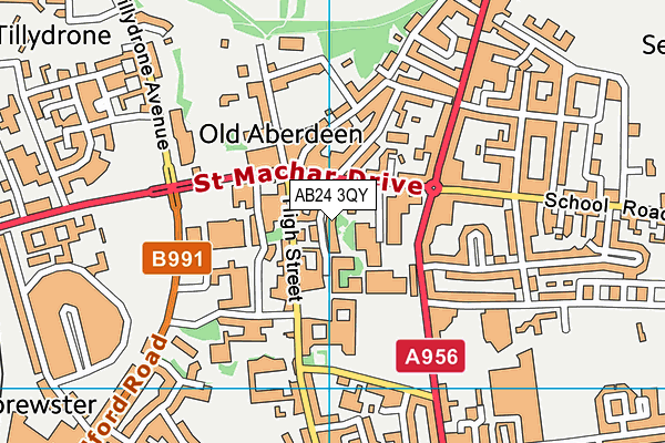 AB24 3QY map - OS VectorMap District (Ordnance Survey)