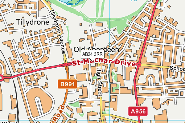 AB24 3RR map - OS VectorMap District (Ordnance Survey)