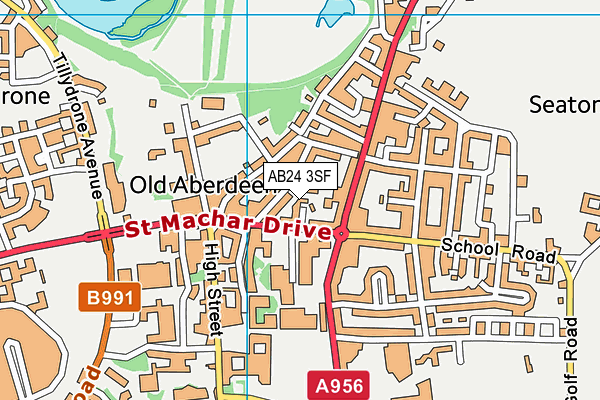 AB24 3SF map - OS VectorMap District (Ordnance Survey)