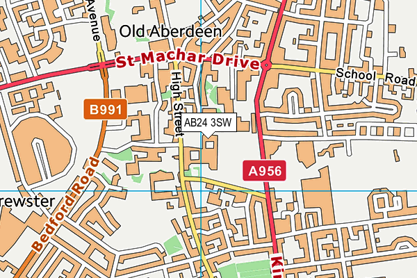 AB24 3SW map - OS VectorMap District (Ordnance Survey)