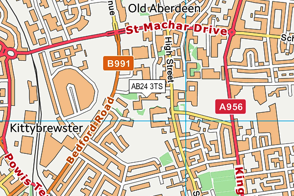 AB24 3TS map - OS VectorMap District (Ordnance Survey)