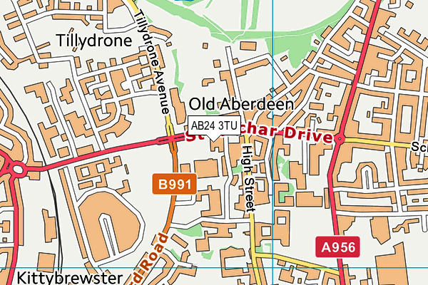 AB24 3TU map - OS VectorMap District (Ordnance Survey)