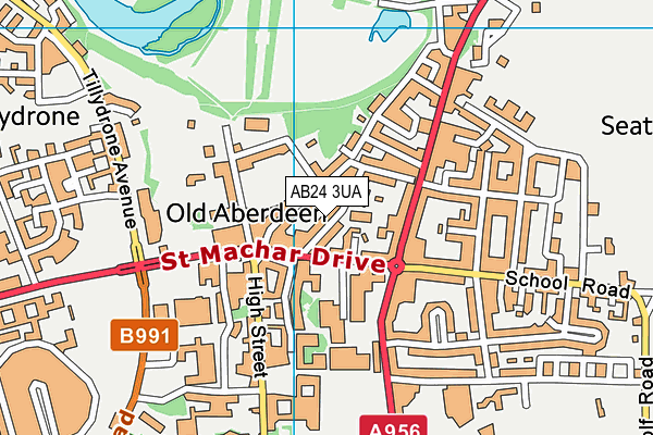 AB24 3UA map - OS VectorMap District (Ordnance Survey)
