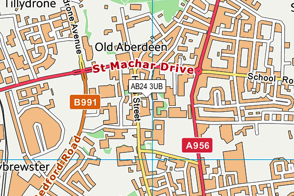 AB24 3UB map - OS VectorMap District (Ordnance Survey)