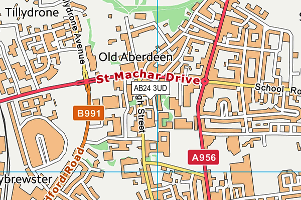 AB24 3UD map - OS VectorMap District (Ordnance Survey)