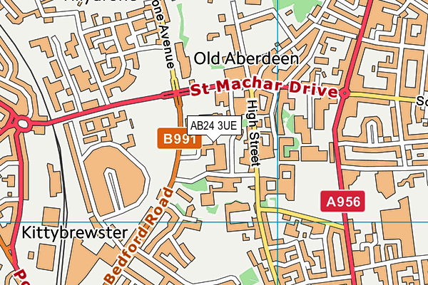 AB24 3UE map - OS VectorMap District (Ordnance Survey)