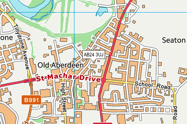 AB24 3UJ map - OS VectorMap District (Ordnance Survey)